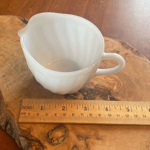 Vintage Fire King Azurite Blue Swirl Glass Creamer - Picture 6 of 7